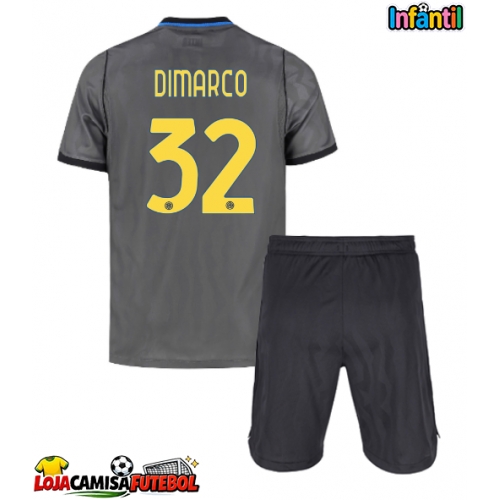 Camisa de Futebol Inter Milan Federico Dimarco #32 Equipamento Alternativo Infantil 2026-27 Manga Curta (+ Calças curtas)